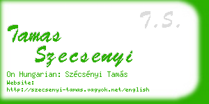 tamas szecsenyi business card